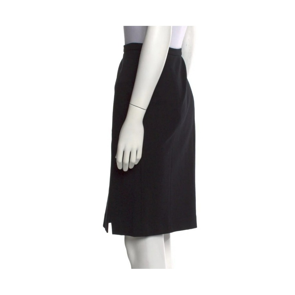 Emilio Pucci Black Textured Viscose Skirt Sz 8 Slim Fit Quiet Luxury